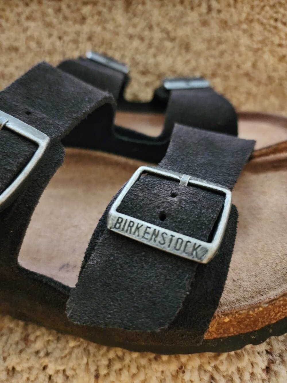 Birkenstock Men's Dark Taupe Suede Sandals Size 41 - Picture 2 of 5